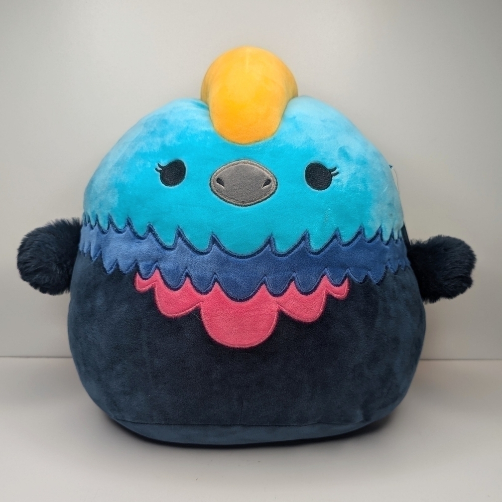 Squishmallows Melrose the Cassowary bird blue teal pink yellow size 12"